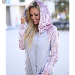 Velvet Blush and Grey Hoodie